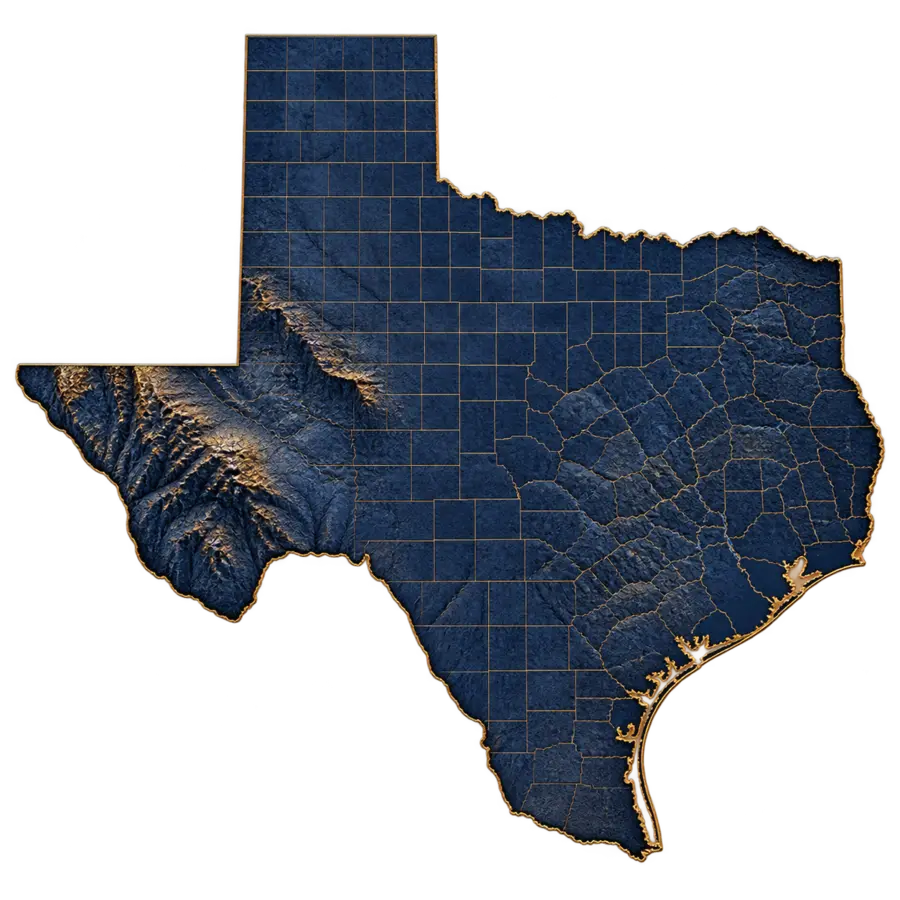Texas eviction service areas map showing statewide coverage and major metropolitan areas